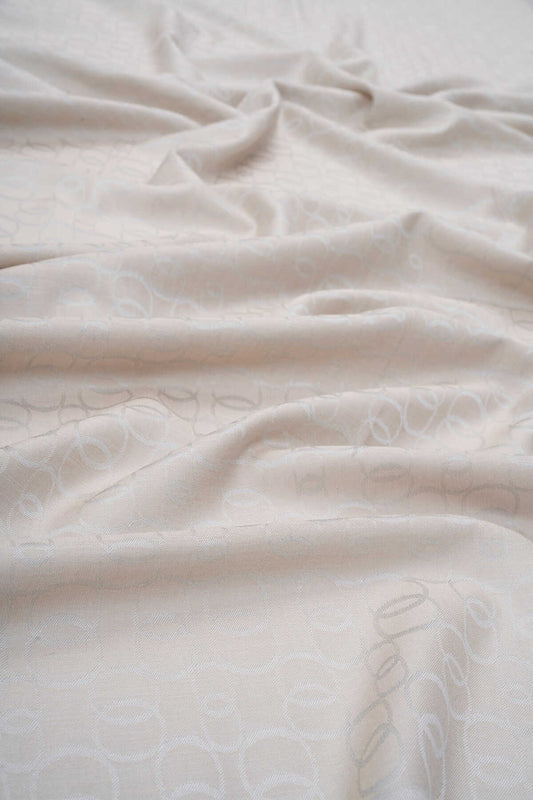 Zincir Monogram Gri Pamuk İpek Şal 80x210