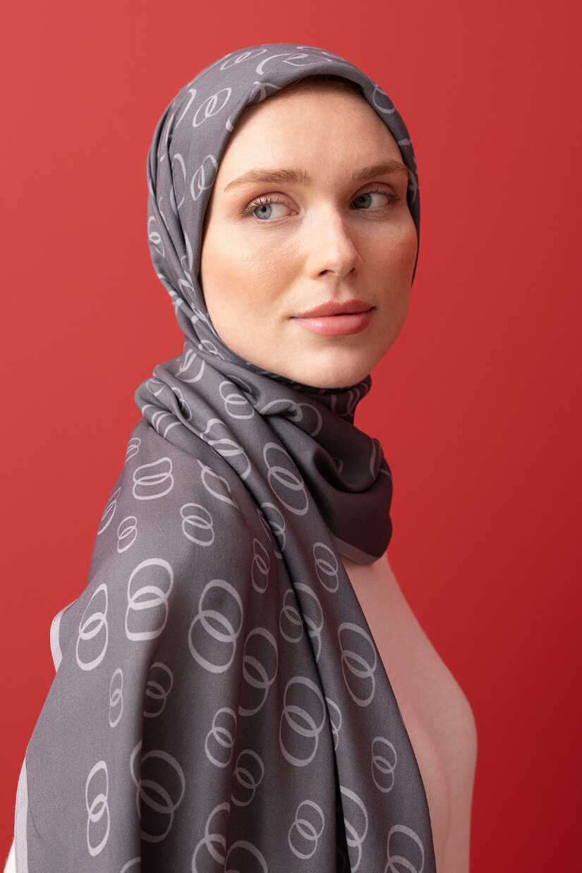 Zincir Noor Füme Mat Floş Viskon Şal 70x210