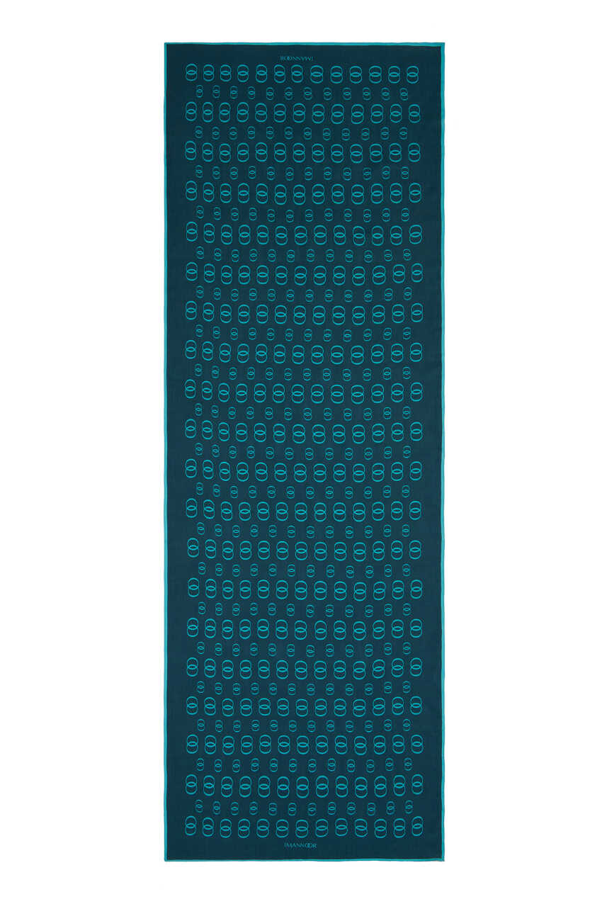 Zincir Noor Petrol Mat Floş Viskon Şal 70x210